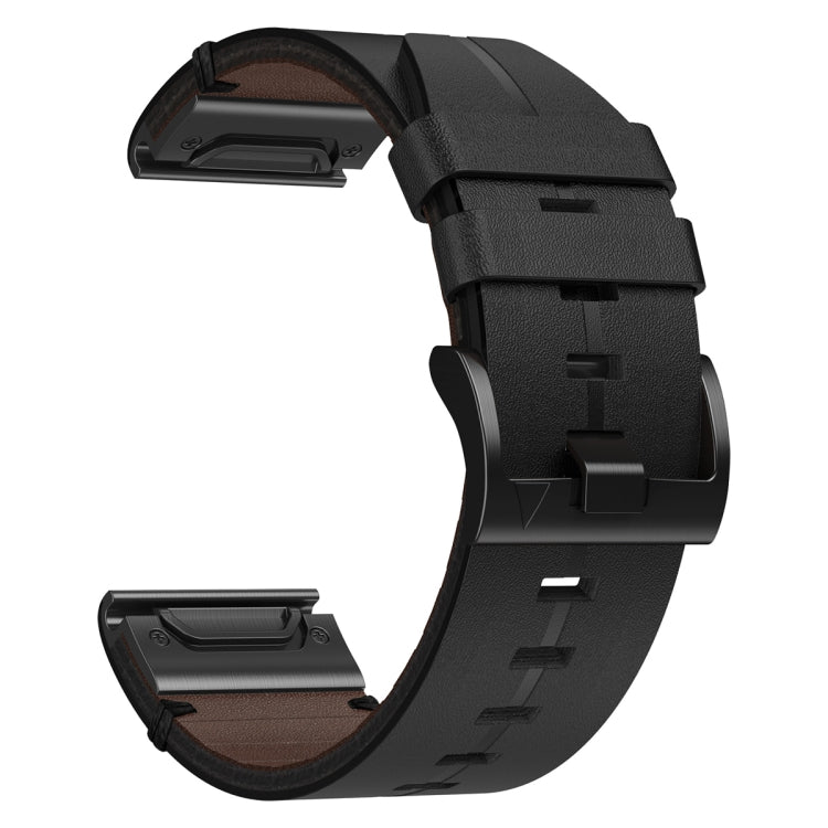 For Garmin TACTIX DELTA 26mm Leather Textured Watch Band(Black) - Watch Bands by PMC Jewellery | Online Shopping South Africa | PMC Jewellery