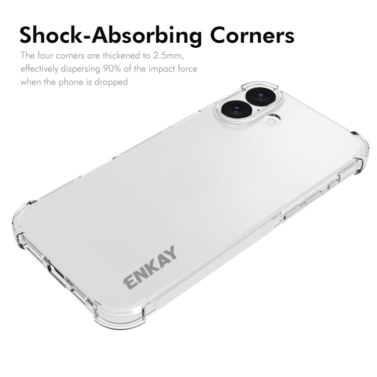 For iPhone 16 ENKAY Hat-Prince Transparent TPU Shockproof Phone Case - iPhone 16 Cases by ENKAY | Online Shopping South Africa | PMC TechLife | Buy Now Pay Later Mobicred