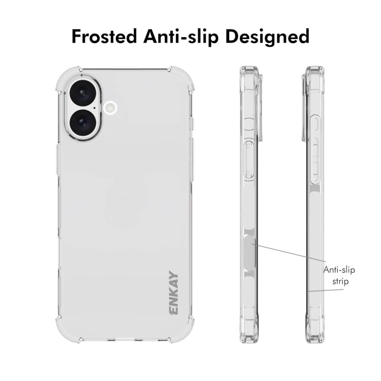 For iPhone 16 ENKAY Hat-Prince Transparent TPU Shockproof Phone Case - iPhone 16 Cases by ENKAY | Online Shopping South Africa | PMC TechLife | Buy Now Pay Later Mobicred