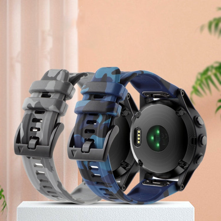For Garmin Fenix 7 22mm Camouflage Silicone Watch Band(Camouflage Black) - Watch Bands by PMC Jewellery | Online Shopping South Africa | PMC Jewellery