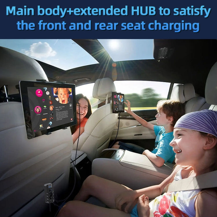 CS11 Multi-Port Rear Seat Extended Car Fast Charger Support Bluetooth MP3 Play - Car Charger by PMC TechLife | Online Shopping South Africa | PMC TechLife | Buy Now Pay Later Mobicred