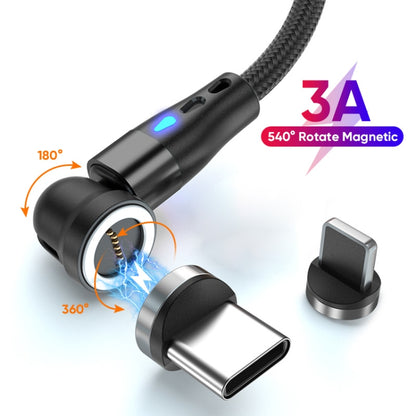 ENKAY 3A USB to Type-C / 8 Pin Magnetic 540 Degrees Rotating Fast Charging Cable, Length:1m(Black) - Charging Cable & Head by ENKAY | Online Shopping South Africa | PMC Jewellery | Buy Now Pay Later Mobicred