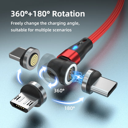 ENKAY 3 in 1 3A USB to Type-C / 8 Pin / Micro USB Magnetic 540 Degrees Rotating Fast Charging Cable, Length:2m(Red) - Charging Cable & Head by ENKAY | Online Shopping South Africa | PMC Jewellery | Buy Now Pay Later Mobicred