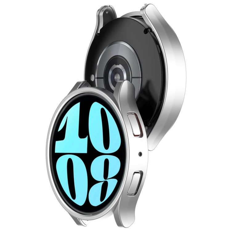 For Samsung Galaxy Watch 6 40mm Half Coverage Hollow PC Watch Protective Case(Silver) - Watch Cases by PMC TechLife | Online Shopping South Africa | PMC TechLife