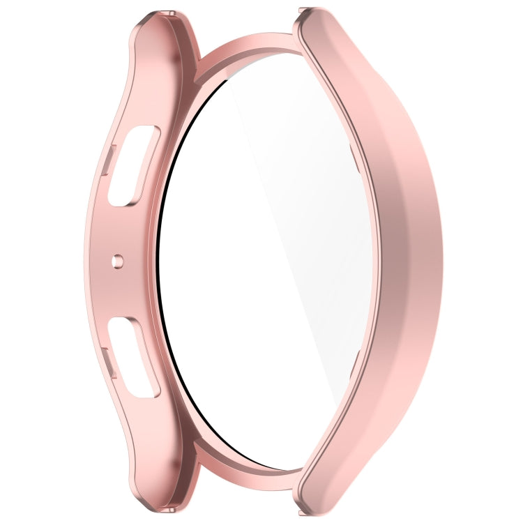 For Samsung Galaxy Watch6 40mm PC + Tempered Film Integrated Watch Protective Case(Rose Gold) - Watch Cases by PMC Jewellery | Online Shopping South Africa | PMC Jewellery