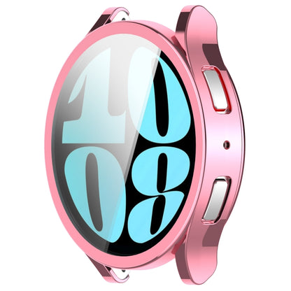 For Samsung Galaxy Watch6 44mm Full Coverage TPU Electroplated Watch Protective Case(Pink) - Watch Cases by PMC Jewellery | Online Shopping South Africa | PMC Jewellery