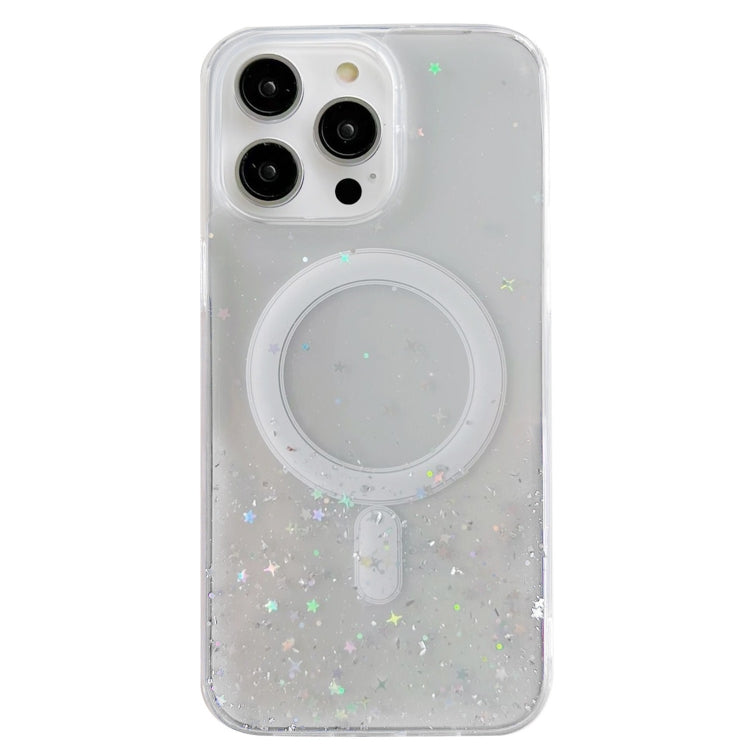 For iPhone 14 Pro MagSafe Glitter Hybrid Clear TPU Phone Case(White) - iPhone 14 Pro Cases by PMC Jewellery | Online Shopping South Africa | PMC Jewellery