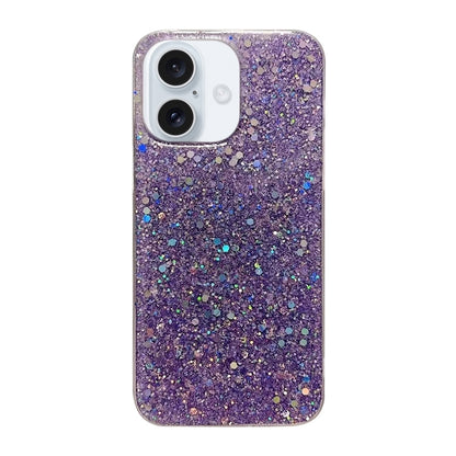 For iPhone 16 Plus Glitter Sequins Epoxy TPU Phone Case(Purple) - iPhone 16 Plus Cases by PMC Jewellery | Online Shopping South Africa | PMC Jewellery | Buy Now Pay Later Mobicred