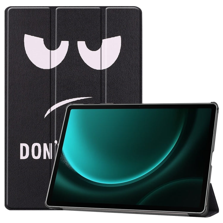 For Samsung Galaxy Tab S9 FE+ 12.4 JUNSUNMAY Custer Painted 3-Fold Stand Leather Smart Tablet Case(Big Eye) - free shipping - PMC Jewellery - Order now!