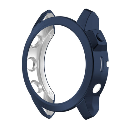 For Garmin Fenix 7 Pro Half Package Electroplated TPU Watch Protective Case(Blue) - Watch Cases by PMC Jewellery | Online Shopping South Africa | PMC Jewellery