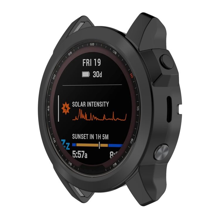 For Garmin Epix Pro 51mm Half Package Electroplated TPU Watch Protective Case(Black) - Watch Cases by PMC TechLife | Online Shopping South Africa | PMC TechLife