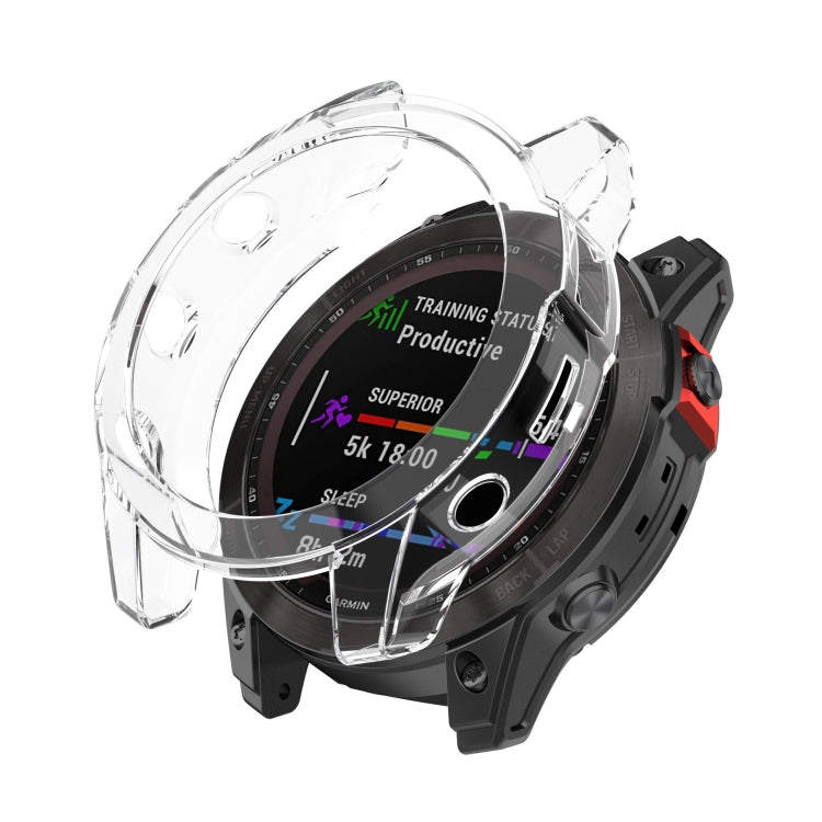 For Garmin Fenix 7 Pro Half-Package TPU Watch Protective Case(Transparent) - Watch Cases by PMC TechLife | Online Shopping South Africa | PMC TechLife | Buy Now Pay Later Mobicred