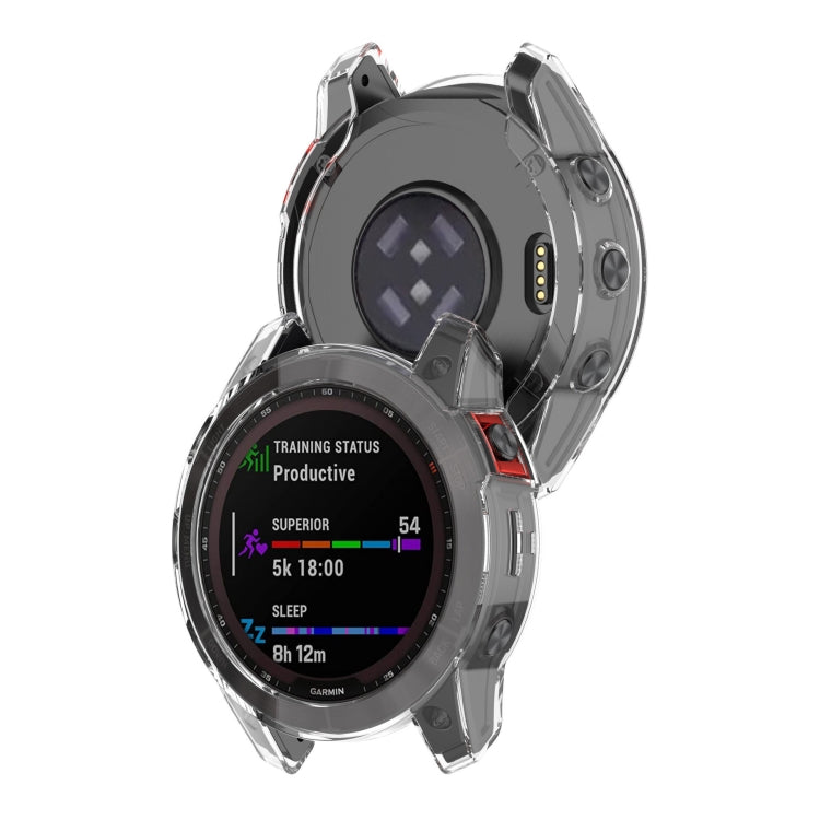 For Garmin Fenix 7 Pro Half-Package TPU Watch Protective Case(Transparent) - Watch Cases by PMC TechLife | Online Shopping South Africa | PMC TechLife | Buy Now Pay Later Mobicred