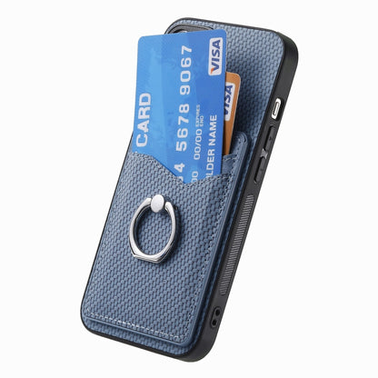 For Xiaomi 13 Lite Carbon Fiber Card Wallet Ring Holder Phone Case(Blue) - 13 Lite Cases by PMC Jewellery | Online Shopping South Africa | PMC Jewellery | Buy Now Pay Later Mobicred