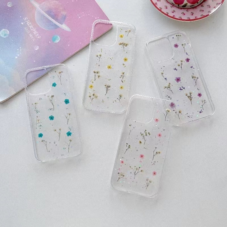 For iPhone 16 Pro Gypsophila Flowers Pattern TPU Protective Phone Case(Purple) - iPhone 16 Pro Cases by PMC TechLife | Online Shopping South Africa | PMC TechLife | Buy Now Pay Later Mobicred