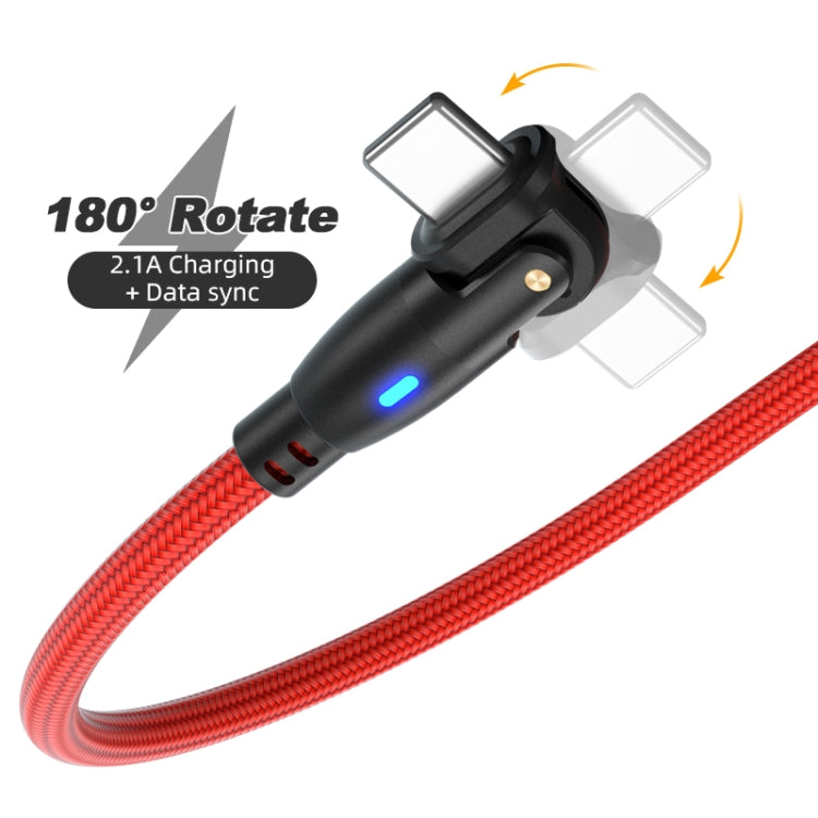 ENKAY 180 Degrees Rotating USB to 8 Pin Charging Data Cable with LED Light, Length:1m(Red) - Normal Style Cable by ENKAY | Online Shopping South Africa | PMC Jewellery | Buy Now Pay Later Mobicred