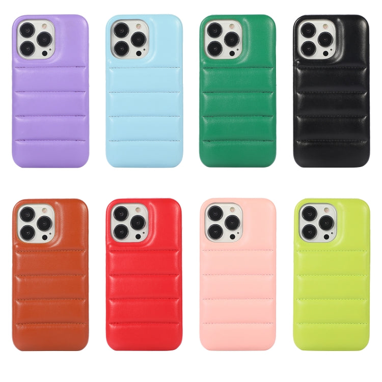 For iPhone 15 Pro Down Jacket Airbag Shockproof Phone Case(Teal) - iPhone 15 Pro Cases by PMC TechLife | Online Shopping South Africa | PMC TechLife | Buy Now Pay Later Mobicred