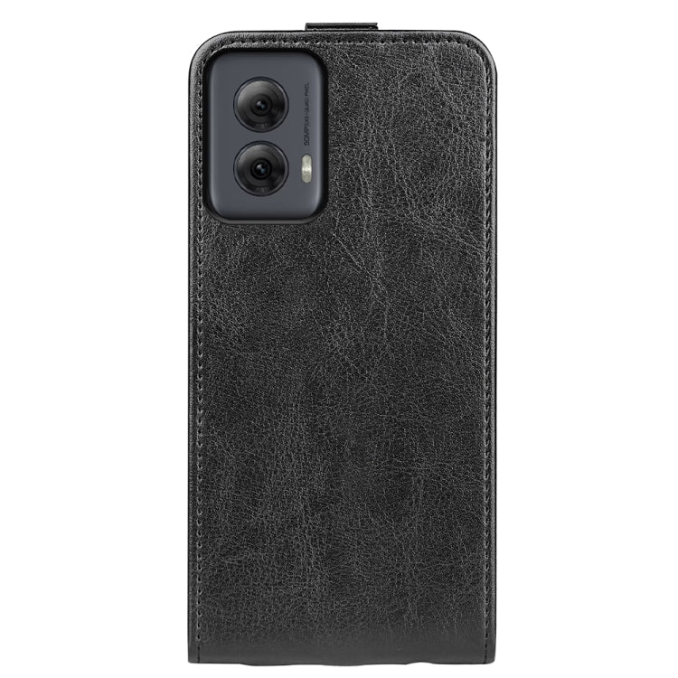 For Motorola Moto G Power 5G 2024 R64 Texture Single Vertical Flip Leather Phone Case(Black) - Motorola Cases by PMC Jewellery | Online Shopping South Africa | PMC Jewellery | Buy Now Pay Later Mobicred