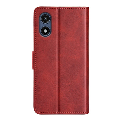 For Motorola Moto G Play 2024 Dual-side Magnetic Buckle Horizontal Flip Leather Phone Case(Red) - Motorola Cases by PMC Jewellery | Online Shopping South Africa | PMC Jewellery | Buy Now Pay Later Mobicred