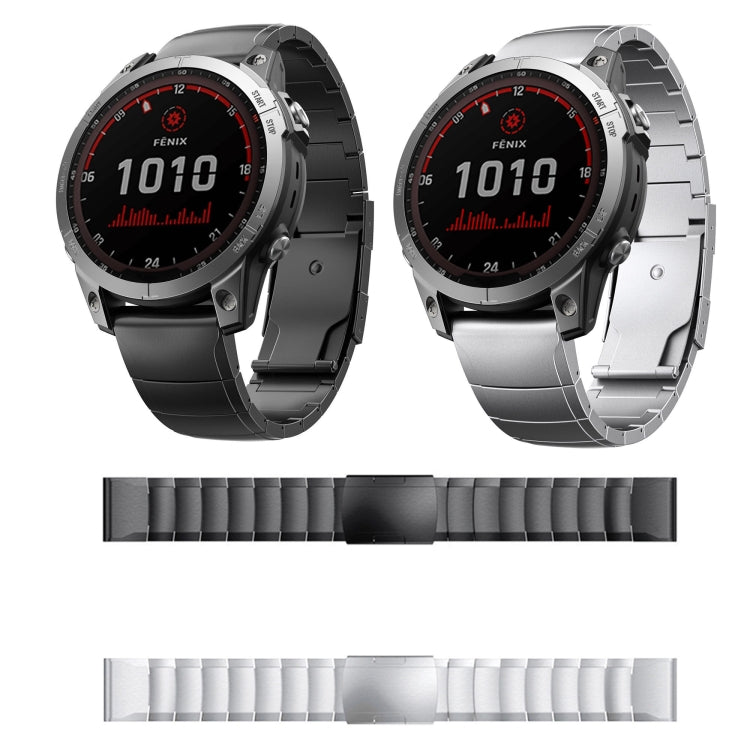 For Garmin Fenix 5 Plus 22mm Titanium Alloy Quick Release Watch Band(Black) - Watch Bands by PMC Jewellery | Online Shopping South Africa | PMC Jewellery