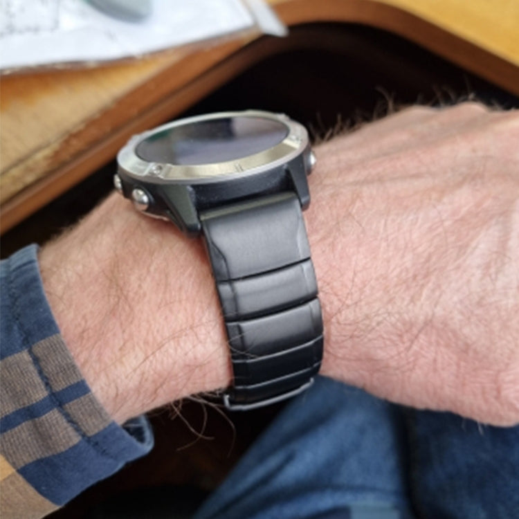 For Garmin Instinct 22mm Titanium Alloy Quick Release Watch Band(Black) - Watch Bands by PMC TechLife | Online Shopping South Africa | PMC TechLife