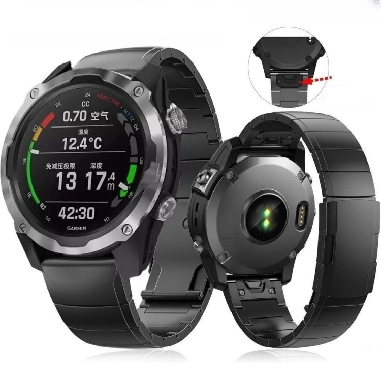 For Garmin Descent MK 2 26mm Titanium Alloy Quick Release Watch Band(Black) - Watch Bands by PMC TechLife | Online Shopping South Africa | PMC TechLife