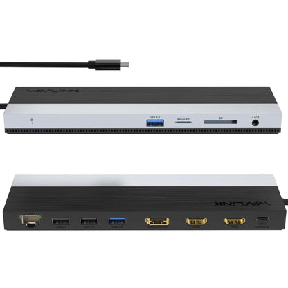 Wavlink UMD08 DisplayPort 12 in 1 Type-C Triple Display Docking Station - USB HUB by WAVLINK | Online Shopping South Africa | PMC Jewellery | Buy Now Pay Later Mobicred