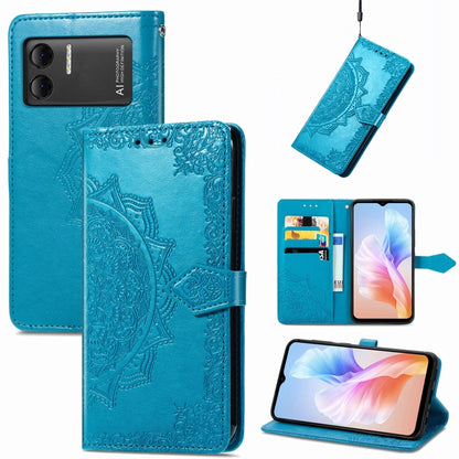 For DOOGEE X98 Pro / X98 Mandala Flower Embossed Leather Phone Case(Blue) - Doogee Cases by PMC Jewellery | Online Shopping South Africa | PMC Jewellery | Buy Now Pay Later Mobicred
