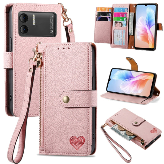 For DOOGEE X98 Pro / X98 Love Zipper Lanyard Leather Phone Case(Pink) - Doogee Cases by PMC Jewellery | Online Shopping South Africa | PMC Jewellery | Buy Now Pay Later Mobicred