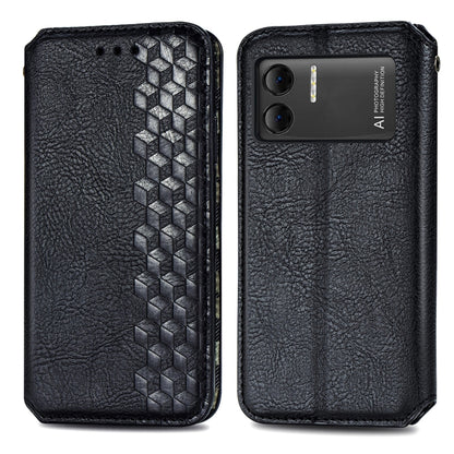 For DOOGEE X98 Pro / X98 Cubic Grid Pressed Magnetic Leather Phone Case(Black) - Doogee Cases by PMC Jewellery | Online Shopping South Africa | PMC Jewellery | Buy Now Pay Later Mobicred