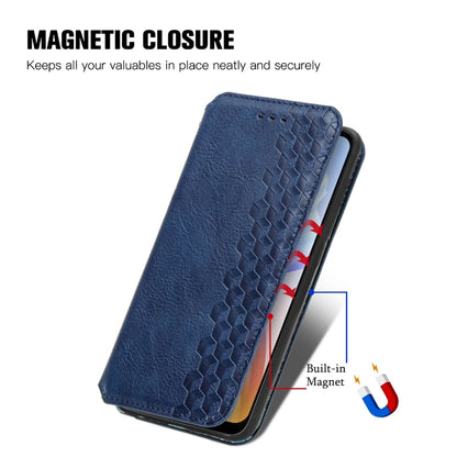 For DOOGEE X98 Pro / X98 Cubic Grid Pressed Magnetic Leather Phone Case(Bule) - Doogee Cases by PMC Jewellery | Online Shopping South Africa | PMC Jewellery | Buy Now Pay Later Mobicred