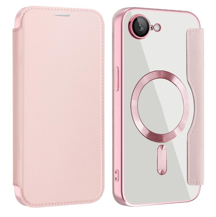 For iPhone 16e Shield MagSafe RFID Anti-theft Leather Phone Case(Pink) - iPhone 16e Cases by PMC TechLife | Online Shopping South Africa | PMC TechLife | Buy Now Pay Later Mobicred