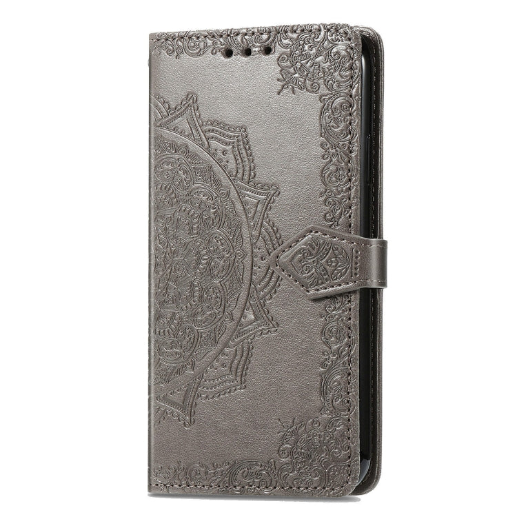 For Blackview A96 Mandala Flower Embossed Leather Phone Case(Gray) - More Brand by PMC Jewellery | Online Shopping South Africa | PMC Jewellery