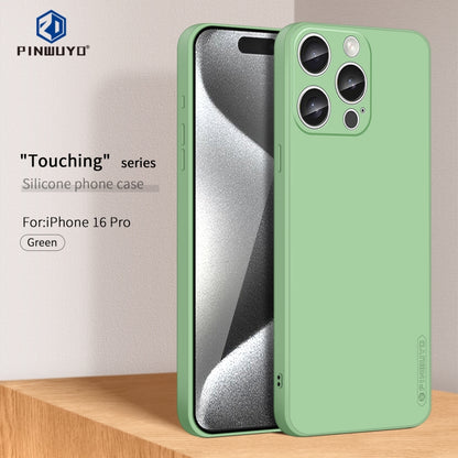 For iPhone 16 Pro PINWUYO Sense Series Liquid Silicone TPU Phone Case(Green) - iPhone 16 Pro Cases by PINWUYO | Online Shopping South Africa | PMC Jewellery | Buy Now Pay Later Mobicred