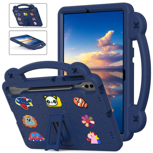 For Samsung Galaxy Tab S9+ 12.4 X810 Handle Kickstand Children EVA Shockproof Tablet Case(Navy Blue) - Galaxy Tab S9+ Cases by PMC Jewellery | Online Shopping South Africa | PMC Jewellery | Buy Now Pay Later Mobicred