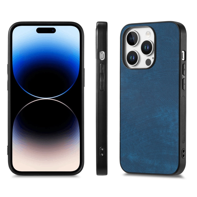 For iPhone 16 Pro Vintage Leather PC Back Cover Phone Case(Blue) - free shipping - PMC Jewellery - Order now!