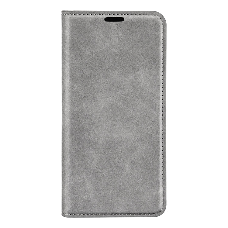 For OPPO A38 Retro-skin Magnetic Suction Leather Phone Case(Grey) - A38 Cases by PMC Jewellery | Online Shopping South Africa | PMC Jewellery | Buy Now Pay Later Mobicred