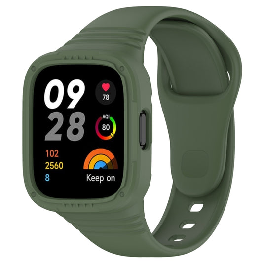 For Redmi Watch 3 Integrated Fully Enclosed Silicone Watch Band(Dark Green) - Watch Bands by PMC Jewellery | Online Shopping South Africa | PMC Jewellery | Buy Now Pay Later Mobicred