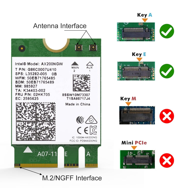 WAVLINK WN675X2M 2.4GHz/5GHz Dual Band WiFi 6 AX3000 M.2 Module BT5.2  Network Card - USB Network Adapter by WAVLINK | Online Shopping South Africa | PMC Jewellery | Buy Now Pay Later Mobicred