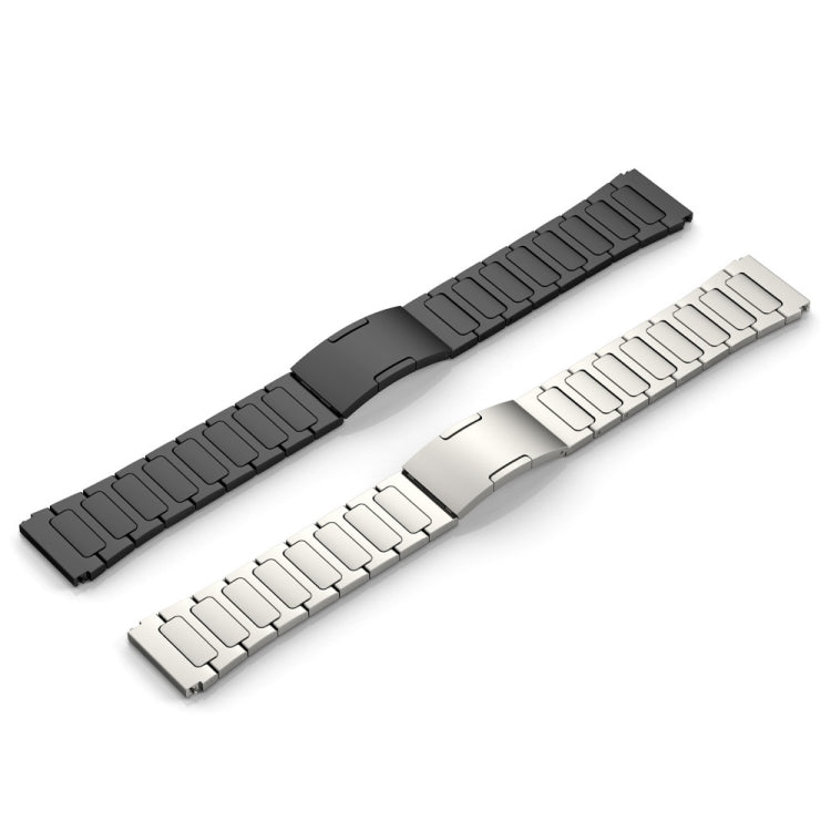 For Garmin Forerunner 255 Music 22mm I-Shaped Titanium Alloy Watch Band(Black) - Watch Bands by PMC Jewellery | Online Shopping South Africa | PMC Jewellery