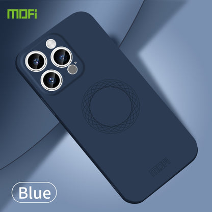 For iPhone 15 Pro MOFI Qin Series Magsafe Skin Feel All-inclusive Silicone Phone Case(Blue) - iPhone 15 Pro Cases by MOFI | Online Shopping South Africa | PMC Jewellery