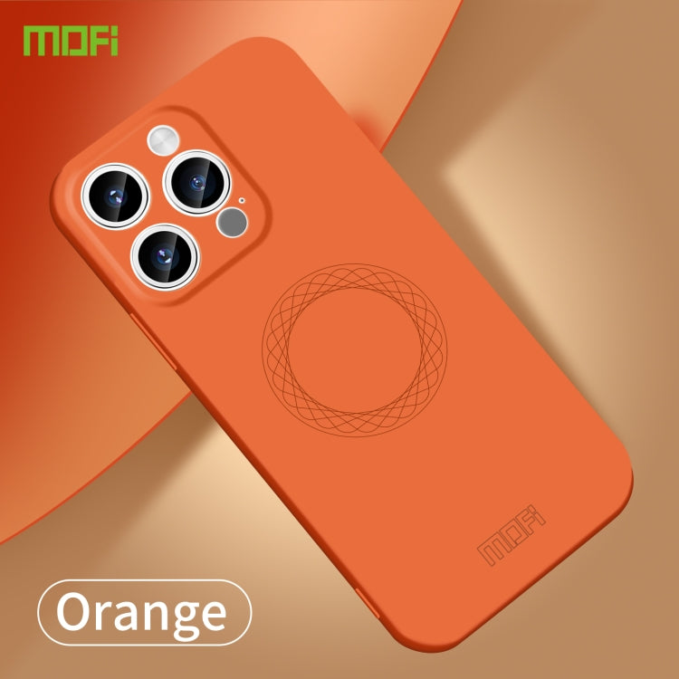 For iPhone 15 Pro MOFI Qin Series Magsafe Skin Feel All-inclusive Silicone Phone Case(Orange) - iPhone 15 Pro Cases by MOFI | Online Shopping South Africa | PMC Jewellery