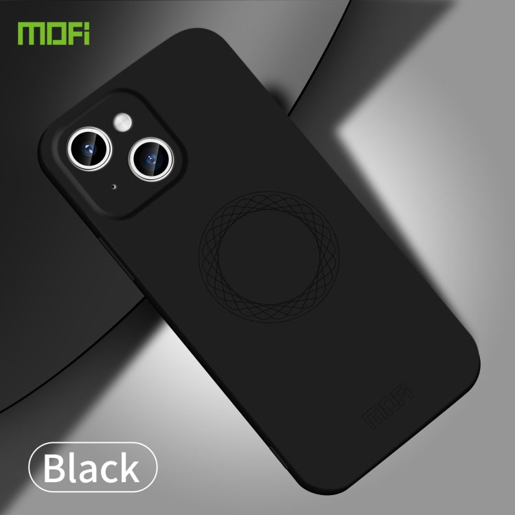 For iPhone 15 Plus MOFI Qin Series Magsafe Skin Feel All-inclusive Silicone Phone Case(Black) - iPhone 15 Plus Cases by MOFI | Online Shopping South Africa | PMC Jewellery