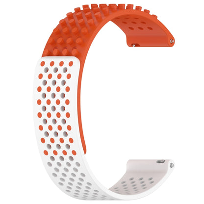 For Garmin Venu 2 Plus 20mm Holes Breathable 3D Dots Silicone Watch Band(Orange+White) - Watch Bands by PMC Jewellery | Online Shopping South Africa | PMC Jewellery