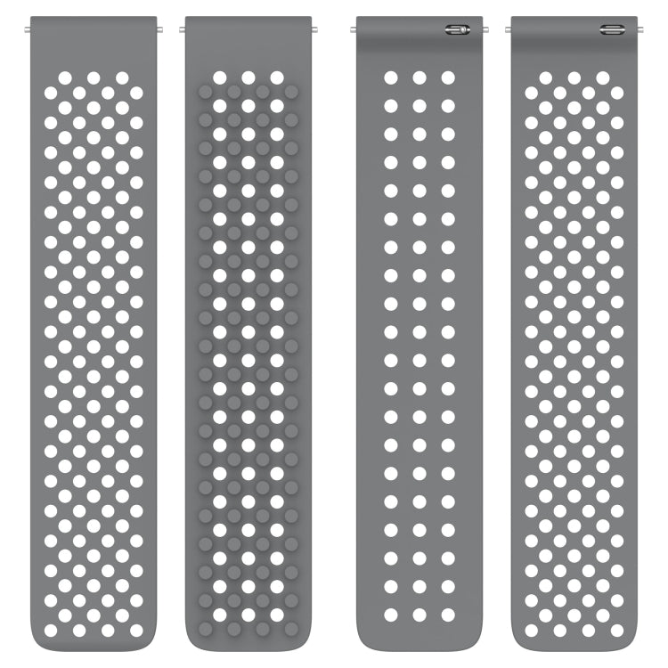 For Garmin Forerunner Sq2 Music 20mm Holes Breathable 3D Dots Silicone Watch Band(White+Grey) - Watch Bands by PMC Jewellery | Online Shopping South Africa | PMC Jewellery