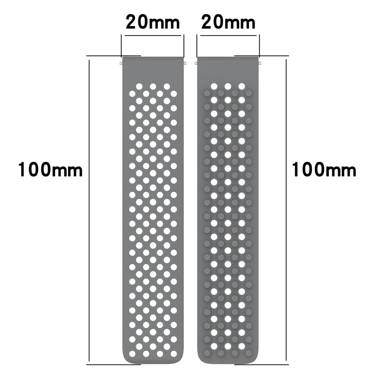 For Garmin Forerunner 55 20mm Holes Breathable 3D Dots Silicone Watch Band(White+Grey) - Watch Bands by PMC TechLife | Online Shopping South Africa | PMC TechLife