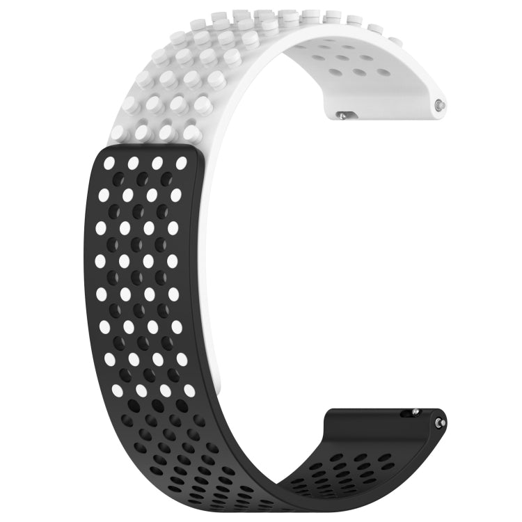 For Xiaomi Watch S2 42mm 22mm Holes Breathable 3D Dots Silicone Watch Band(White+Black) - Watch Bands by PMC Jewellery | Online Shopping South Africa | PMC Jewellery