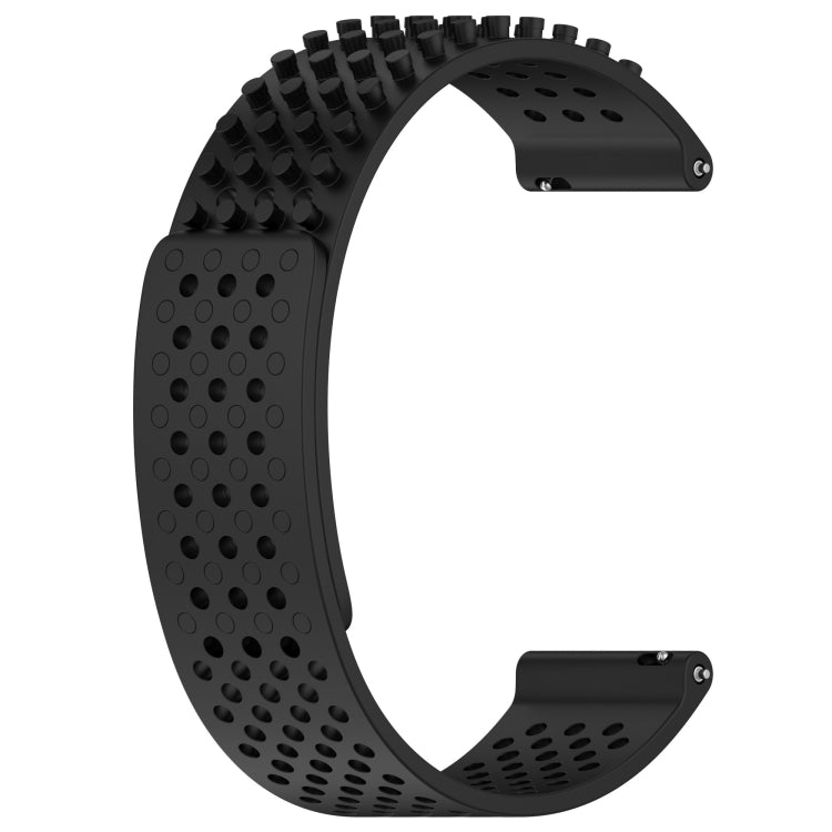 For Xiaomi Haylou RS4 LS12 22mm Holes Breathable 3D Dots Silicone Watch Band(Black) - Watch Bands by PMC Jewellery | Online Shopping South Africa | PMC Jewellery