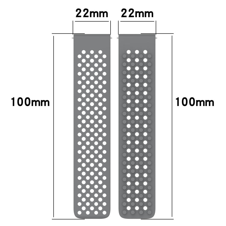 For Xiaomi Haylou RT LS05S 22mm Holes Breathable 3D Dots Silicone Watch Band(Black) - Watch Bands by PMC Jewellery | Online Shopping South Africa | PMC Jewellery