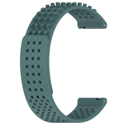 For Amazfit GTR 4 Pro 22mm Holes Breathable 3D Dots Silicone Watch Band(Olive Green) - Watch Bands by PMC Jewellery | Online Shopping South Africa | PMC Jewellery